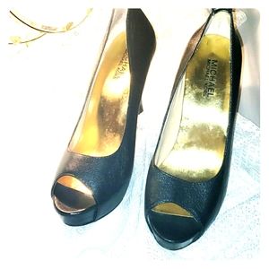 Black MK peep toe heels size 7.5
